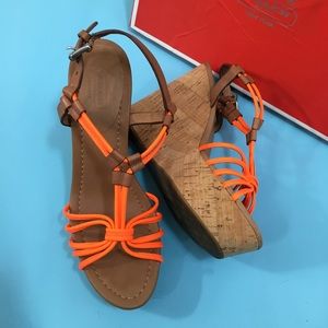 Coach Georgina wedges sandals, orange/ginger, 7.5